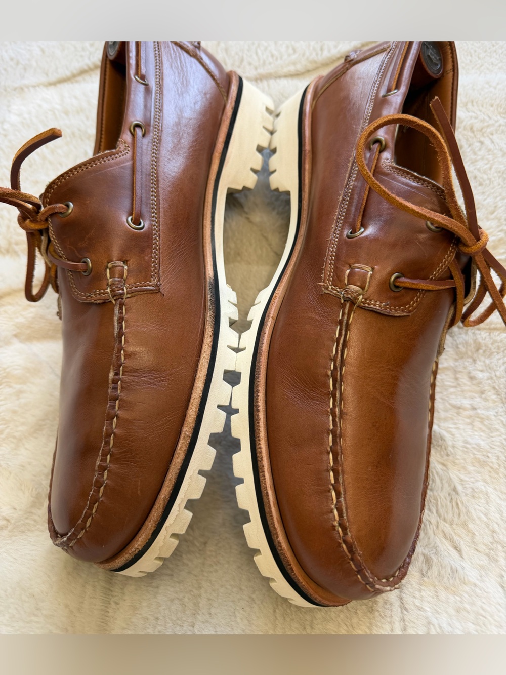 Like NEW! $295 Allen Edmonds Brown Moc Toe Boat Shoes 12